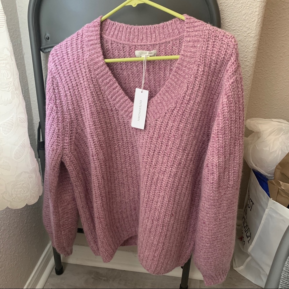 Outerknown Jupiter Cashmere Sweater in Cosmo